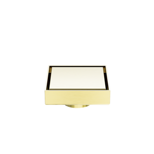 NERO SQUARE TILE INSERT FLOOR WASTE 100MM BRUSHED GOLD