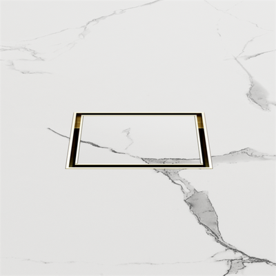 NERO SQUARE TILE INSERT FLOOR WASTE 100MM BRUSHED GOLD