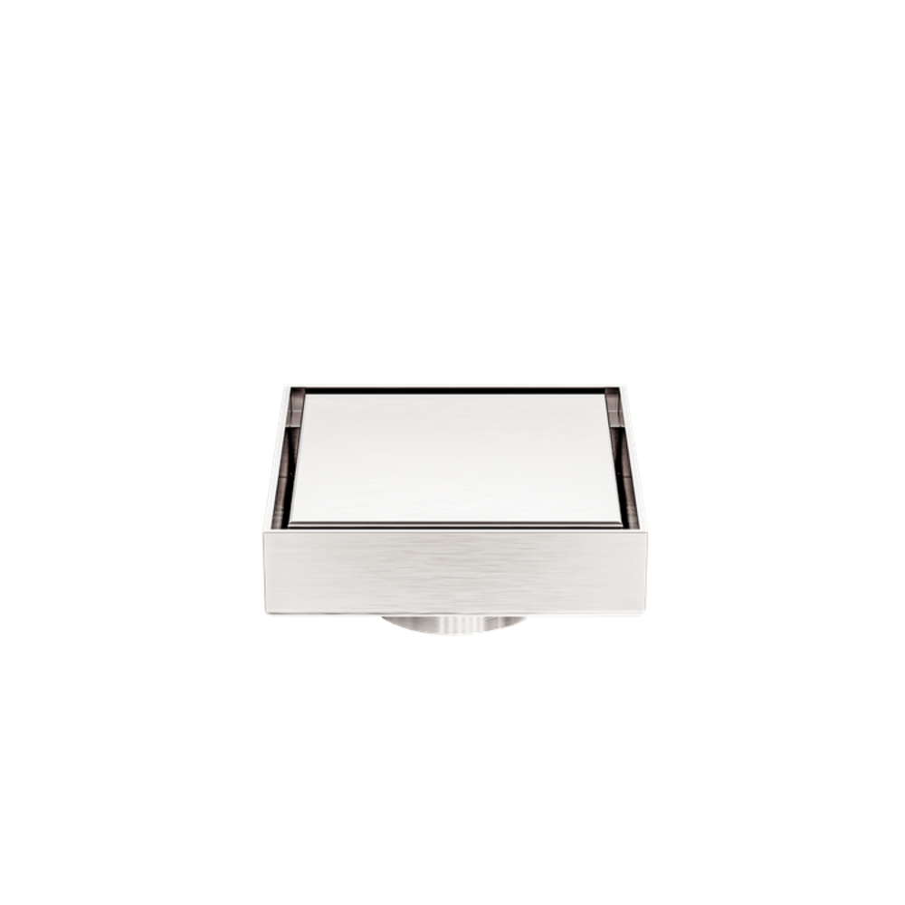 NERO SQUARE TILE INSERT FLOOR WASTE 100MM BRUSHED NICKEL
