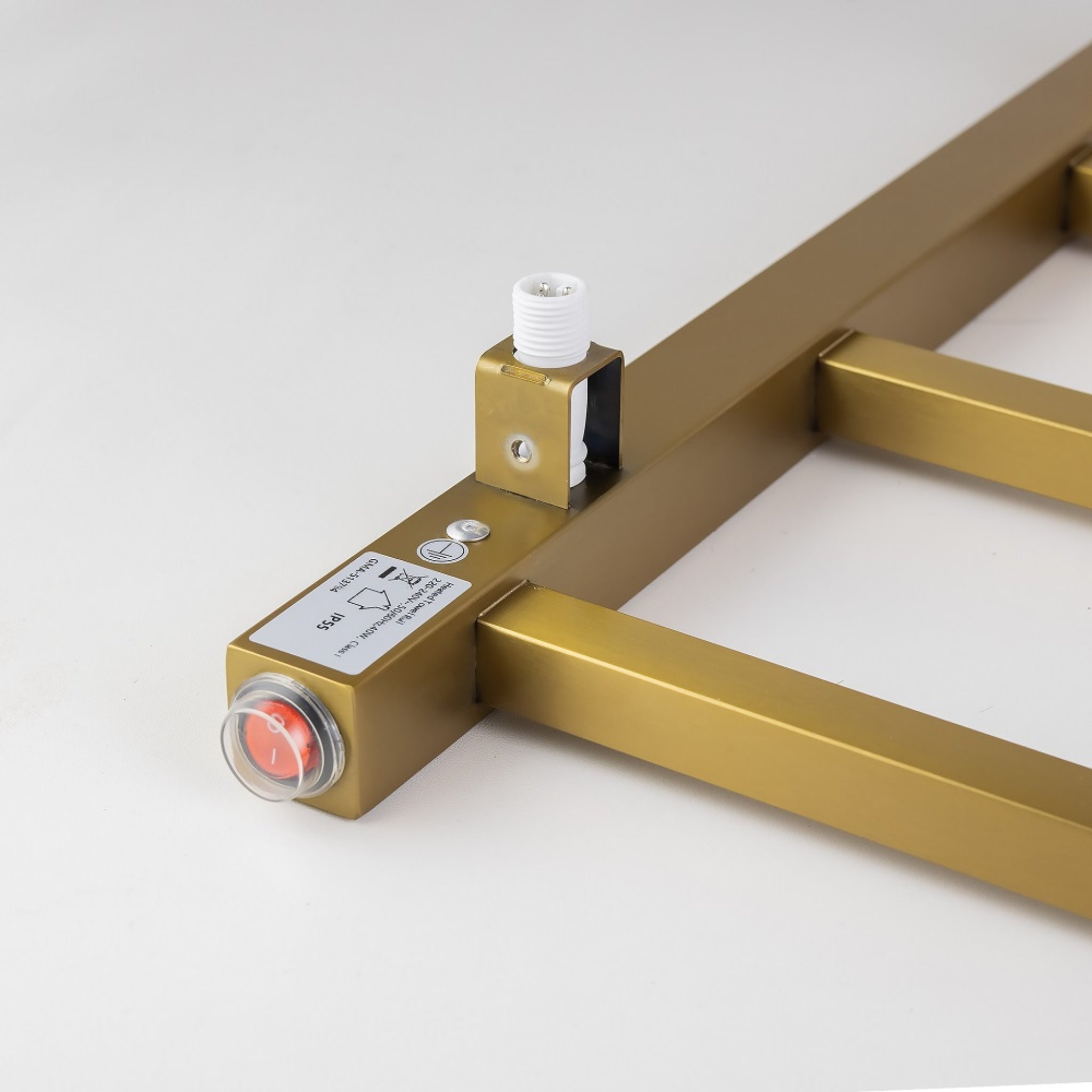 AQUAPERLA 4-BAR HEATED TOWEL RAIL BRUSHED BRASS 520MM