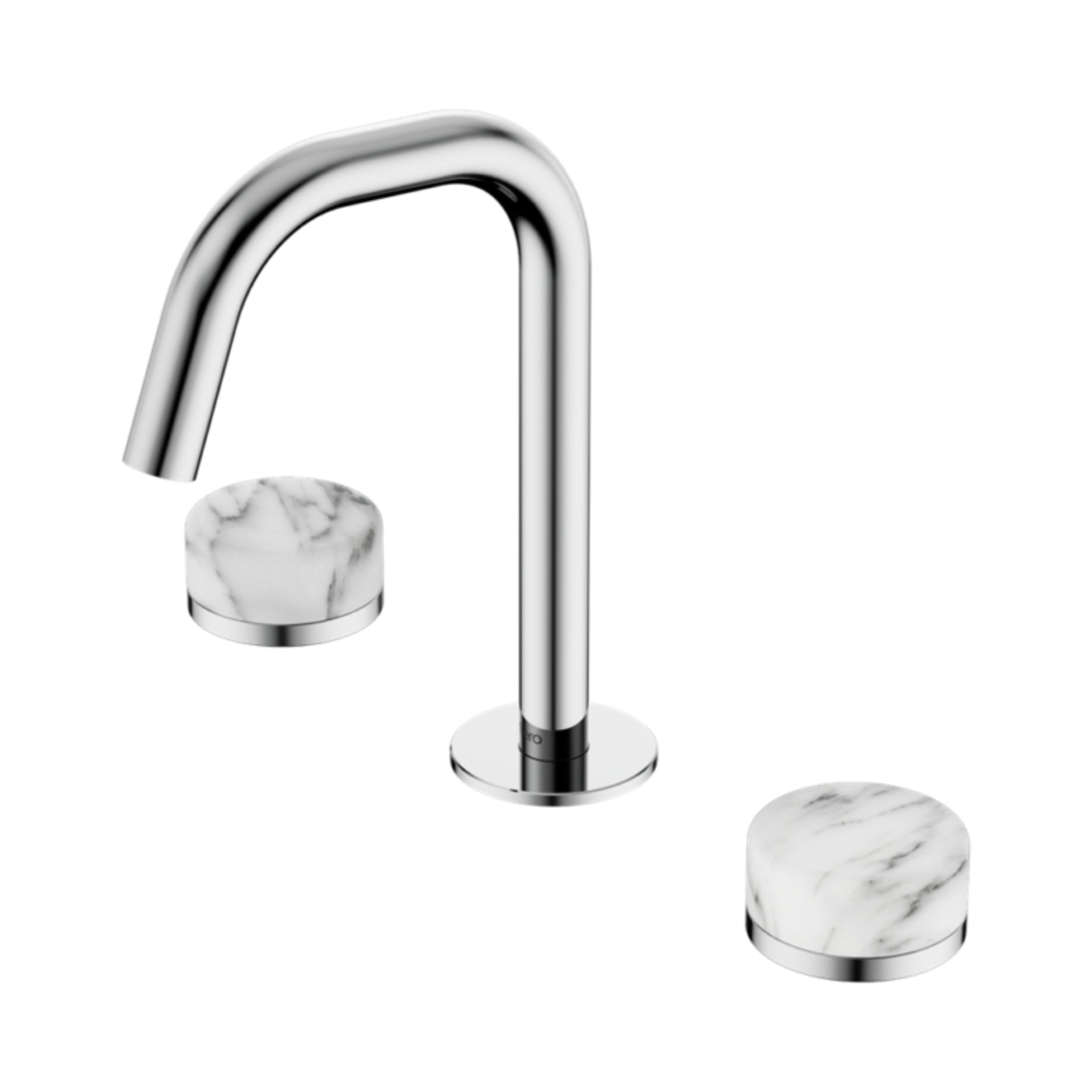 NERO SERENITY BASIN SET EDGE SPOUT WITH ARABESCATO CORCHIA HANDLE 210MM CHROME