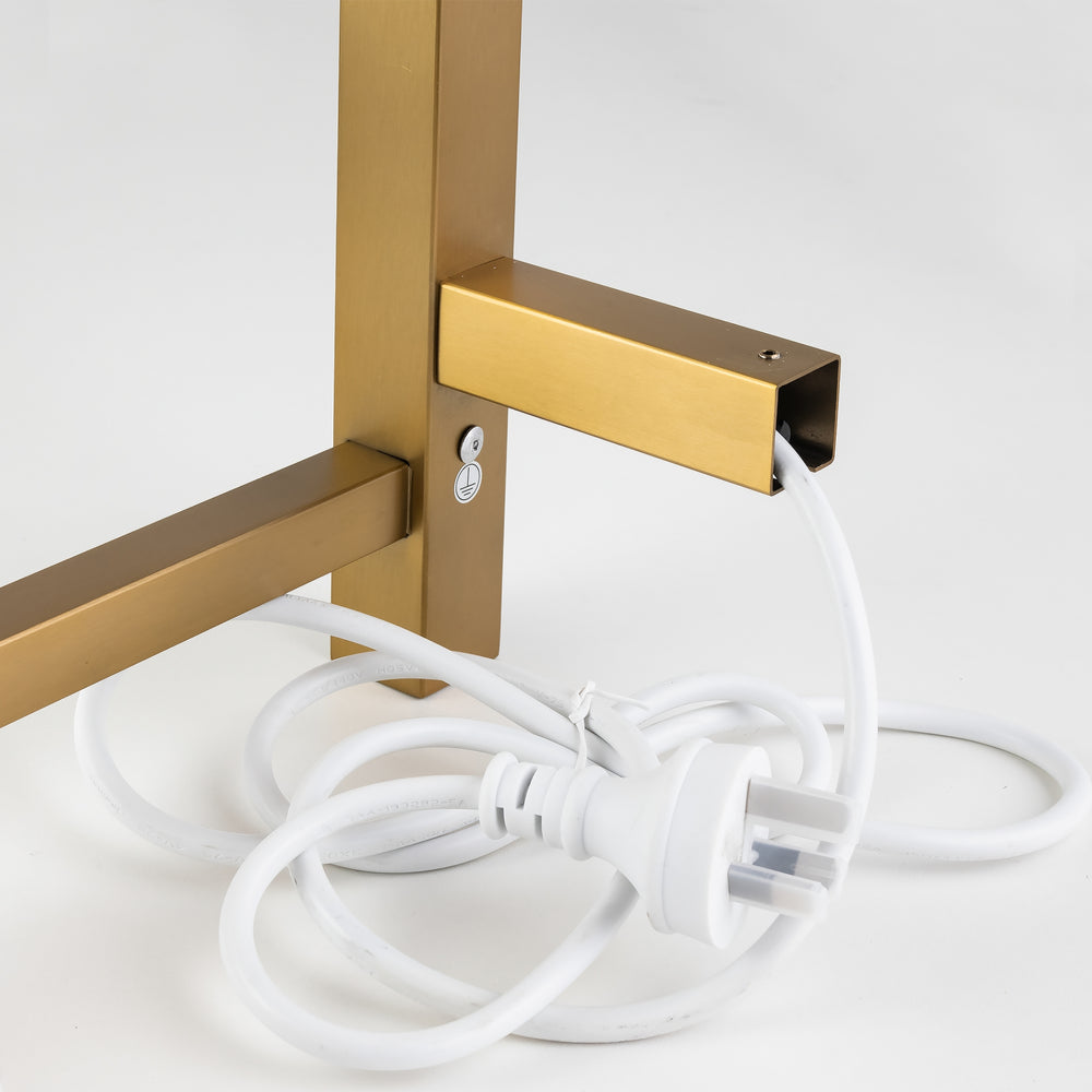 AQUAPERLA 4-BAR HEATED TOWEL RAIL BRUSHED BRASS 520MM