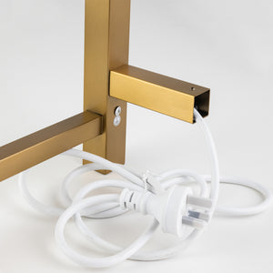 AQUAPERLA 4-BAR HEATED TOWEL RAIL BRUSHED BRASS 520MM