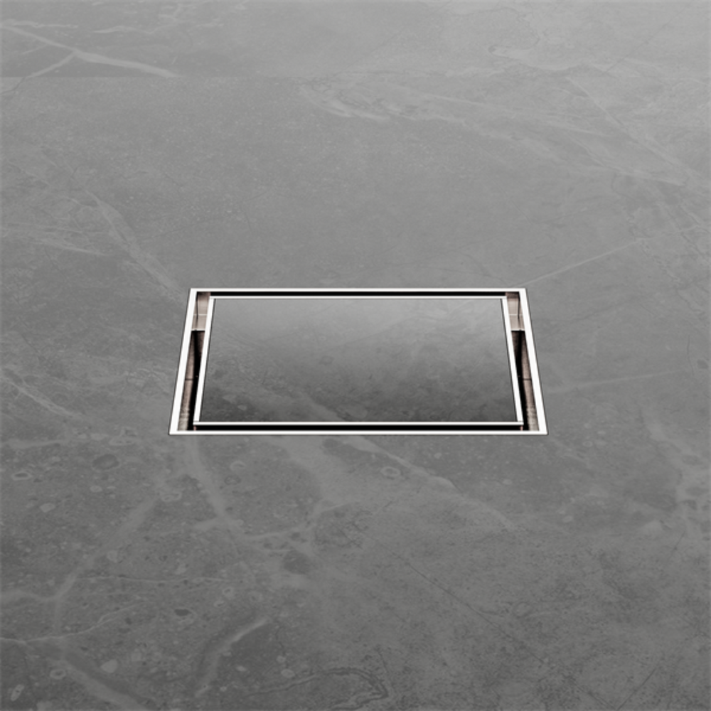 NERO SQUARE TILE INSERT FLOOR WASTE 100MM BRUSHED NICKEL
