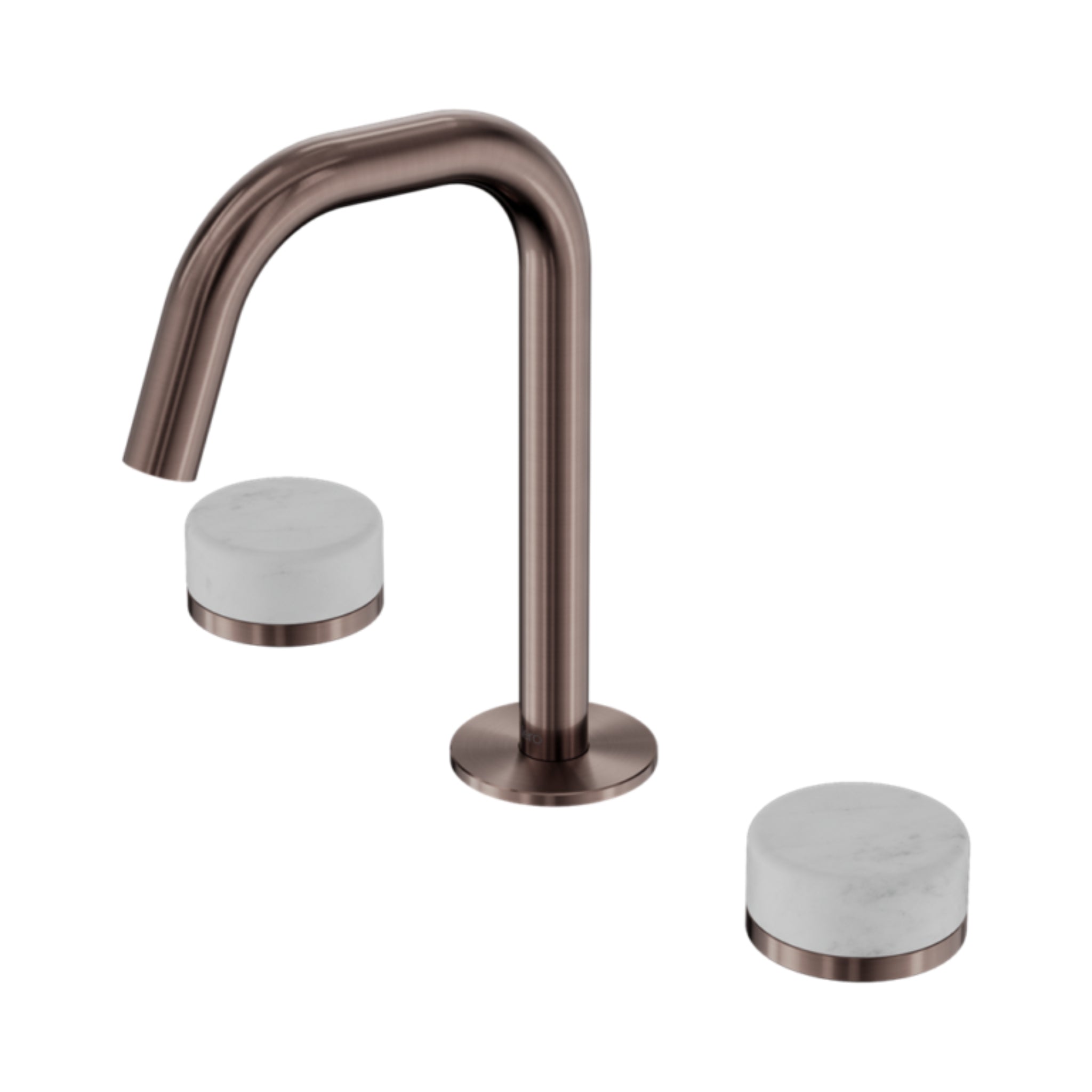 NERO SERENITY BASIN SET EDGE SPOUT WITH CARRARA HANDLE 210MM BRUSHED BRONZE