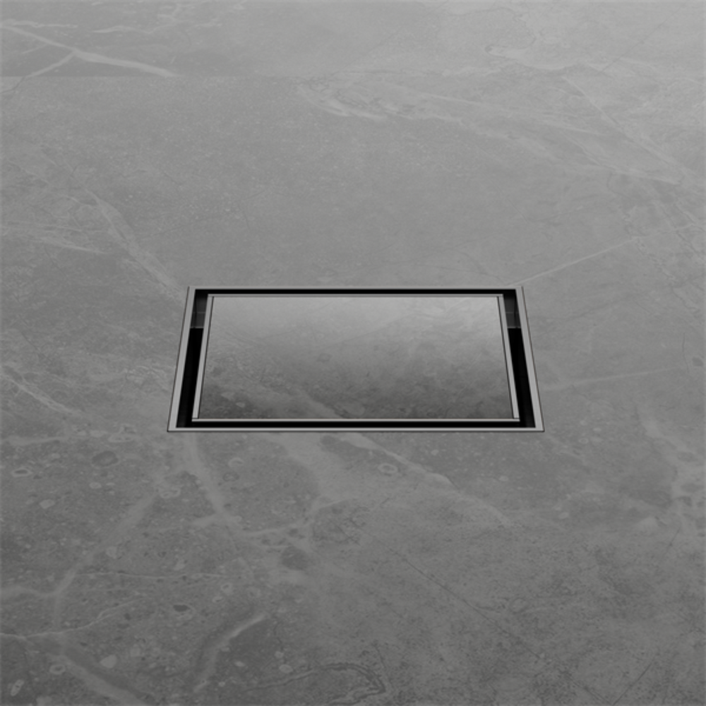 NERO SQUARE TILE INSERT FLOOR WASTE 100MM GUN METAL