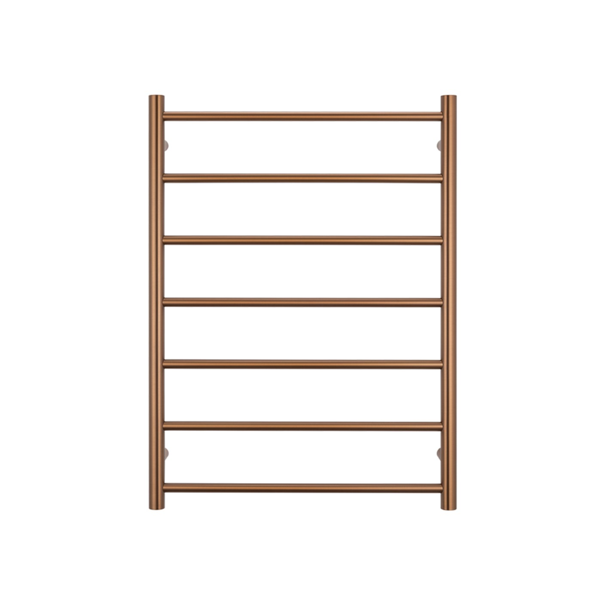 RADIANT HEATING 7-BARS ROUND HEATED TOWEL RAIL BRUSHED BRONZE 600MM