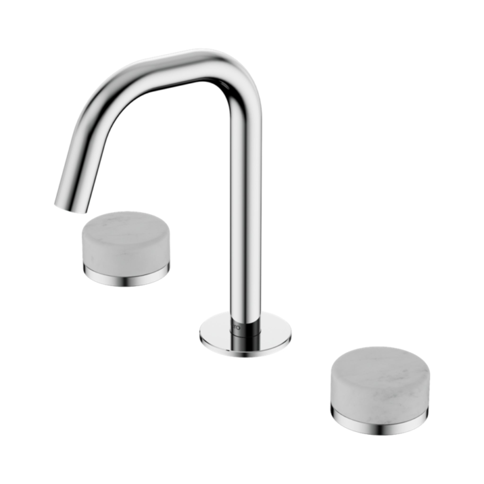 NERO SERENITY BASIN SET EDGE SPOUT WITH CARRARA HANDLE 210MM CHROME