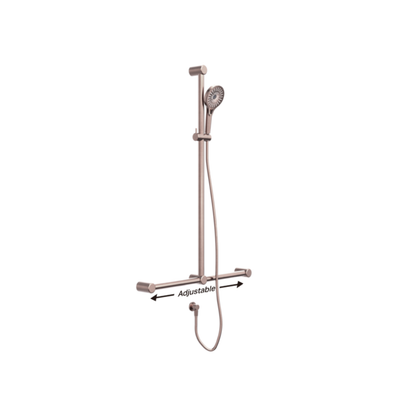 NERO MECCA CARE 32MM T BAR GRAB RAIL AND ADJUSTABLE SHOWER SET BRUSHED BRONZE