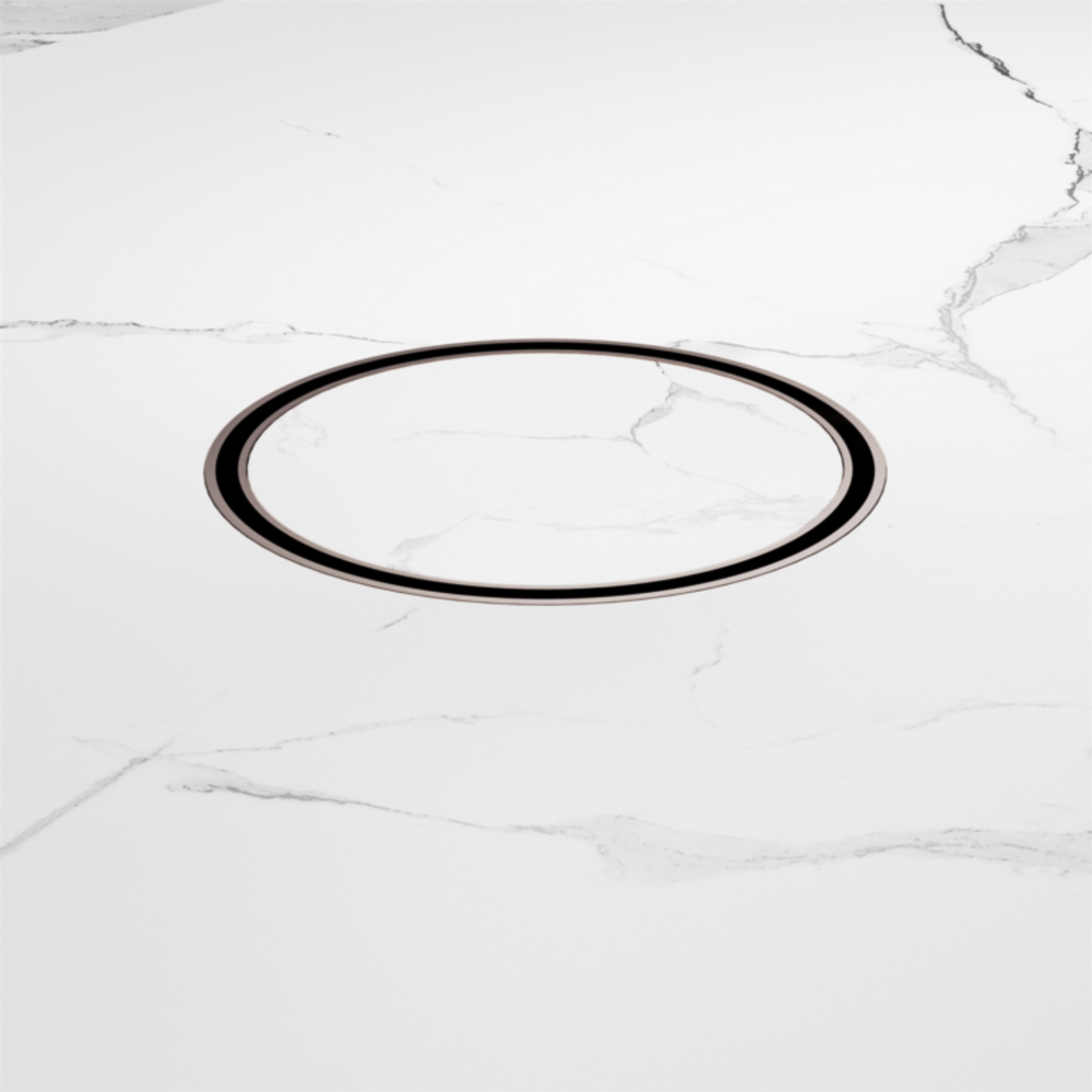 NERO TILE INSERT FLOOR WASTE ROUND BRUSHED BRONZE 130MM