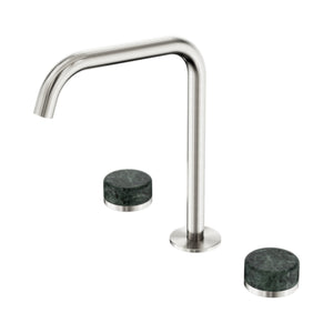 NERO SERENITY BATH/KITCHEN SET EDGE SPOUT WITH VERDE ALPI HANDLE 270MM BRUSHED NICKEL