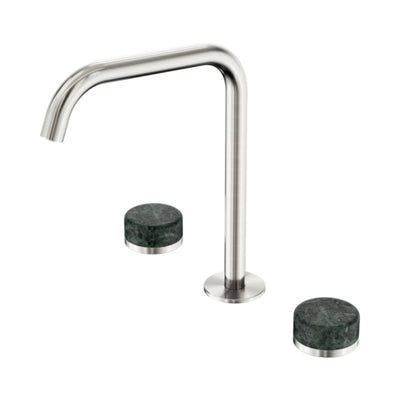 NERO SERENITY BATH/KITCHEN SET EDGE SPOUT WITH VERDE ALPI HANDLE 270MM BRUSHED NICKEL