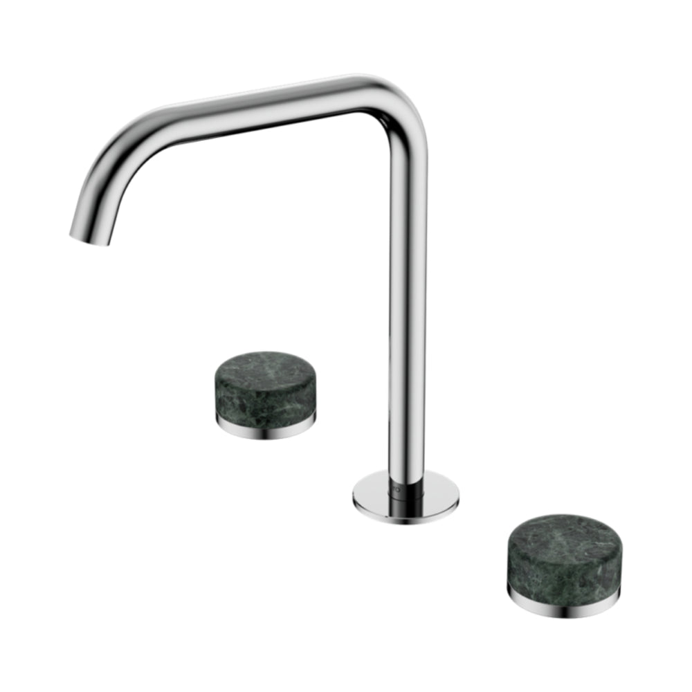 NERO SERENITY BATH/KITCHEN SET EDGE SPOUT WITH VERDE ALPI HANDLE 270MM CHROME