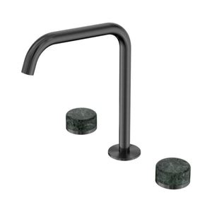 NERO SERENITY BATH/KITCHEN SET EDGE SPOUT WITH VERDE ALPI HANDLE 270MM GUN METAL