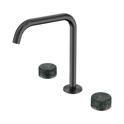 NERO SERENITY BATH/KITCHEN SET EDGE SPOUT WITH VERDE ALPI HANDLE 270MM GUN METAL
