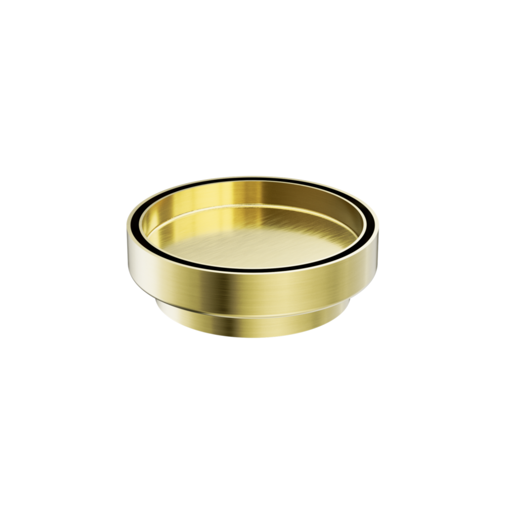 NERO TILE INSERT FLOOR WASTE ROUND BRUSHED GOLD 130MM