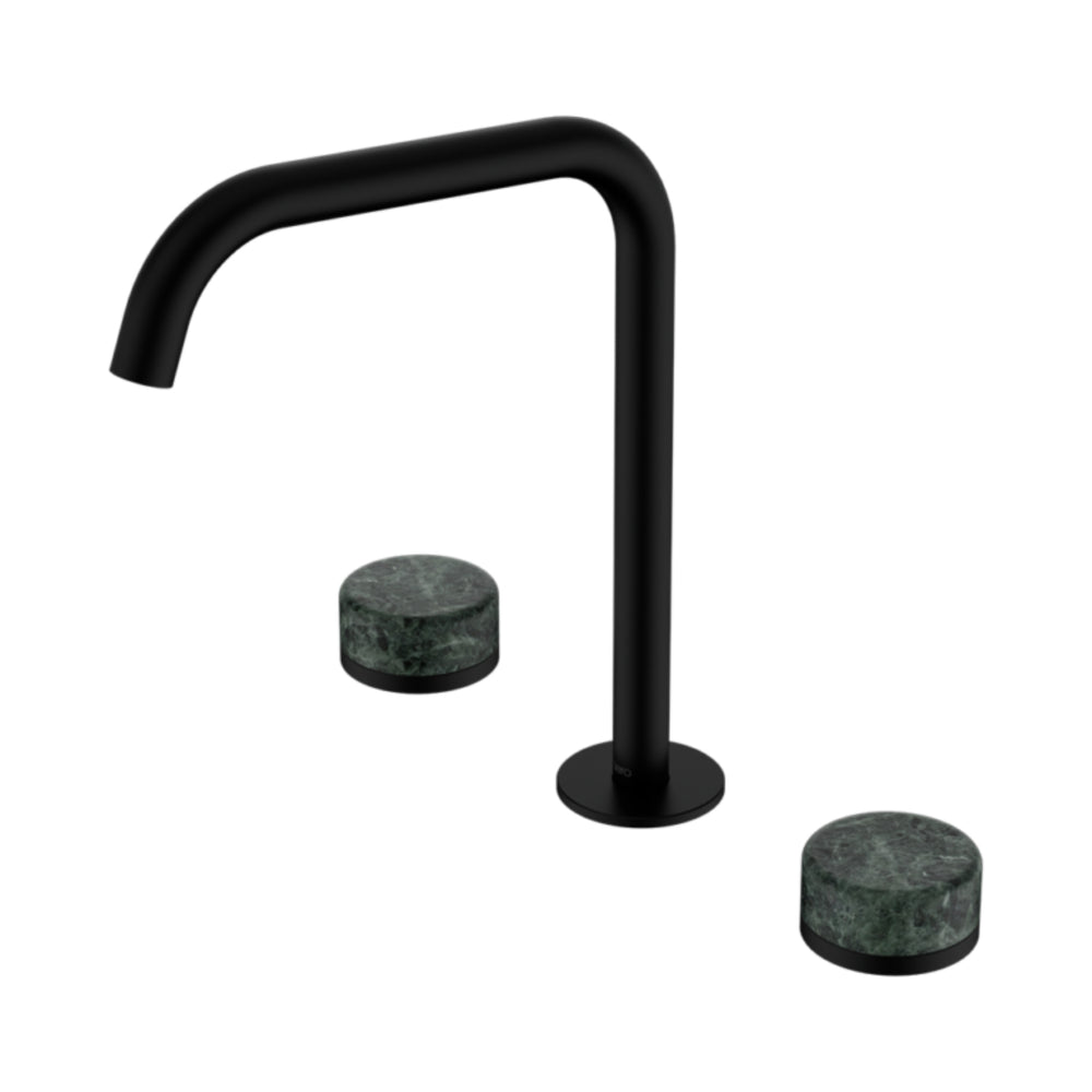 NERO SERENITY BATH/KITCHEN SET EDGE SPOUT WITH VERDE ALPI HANDLE  270MM MATTE BLACK