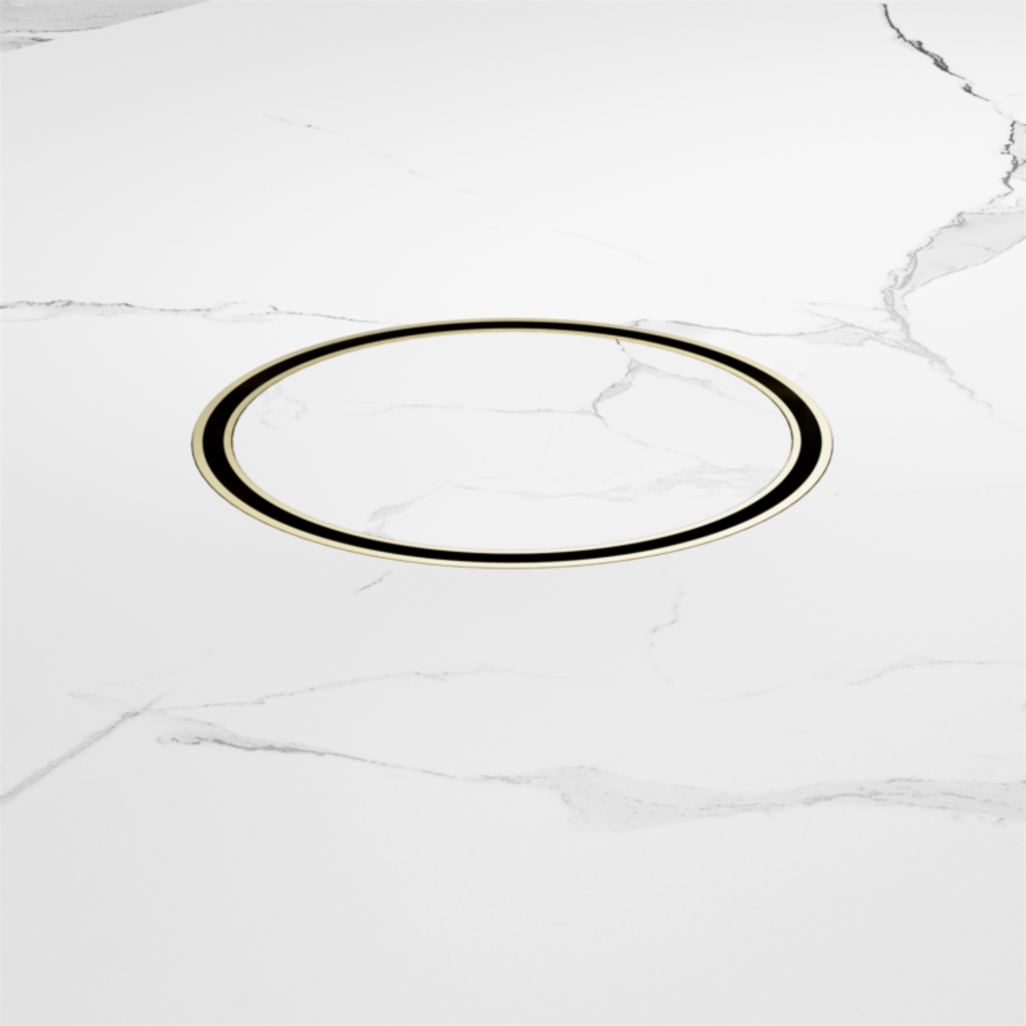 NERO TILE INSERT FLOOR WASTE ROUND BRUSHED GOLD 130MM