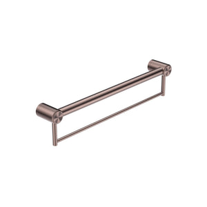 NERO MECCA CARE 32MM GRAB RAIL WITH TOWEL HOLDER BRUSHED BRONZE (AVAILABLE IN 300MM, 600MM AND 900MM)