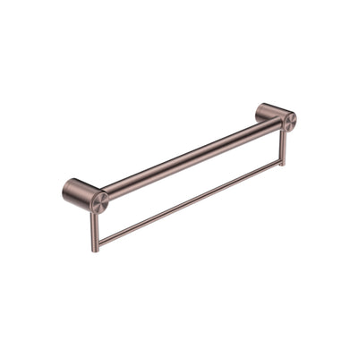 NERO MECCA CARE 32MM GRAB RAIL WITH TOWEL HOLDER BRUSHED BRONZE (AVAILABLE IN 300MM, 600MM AND 900MM)