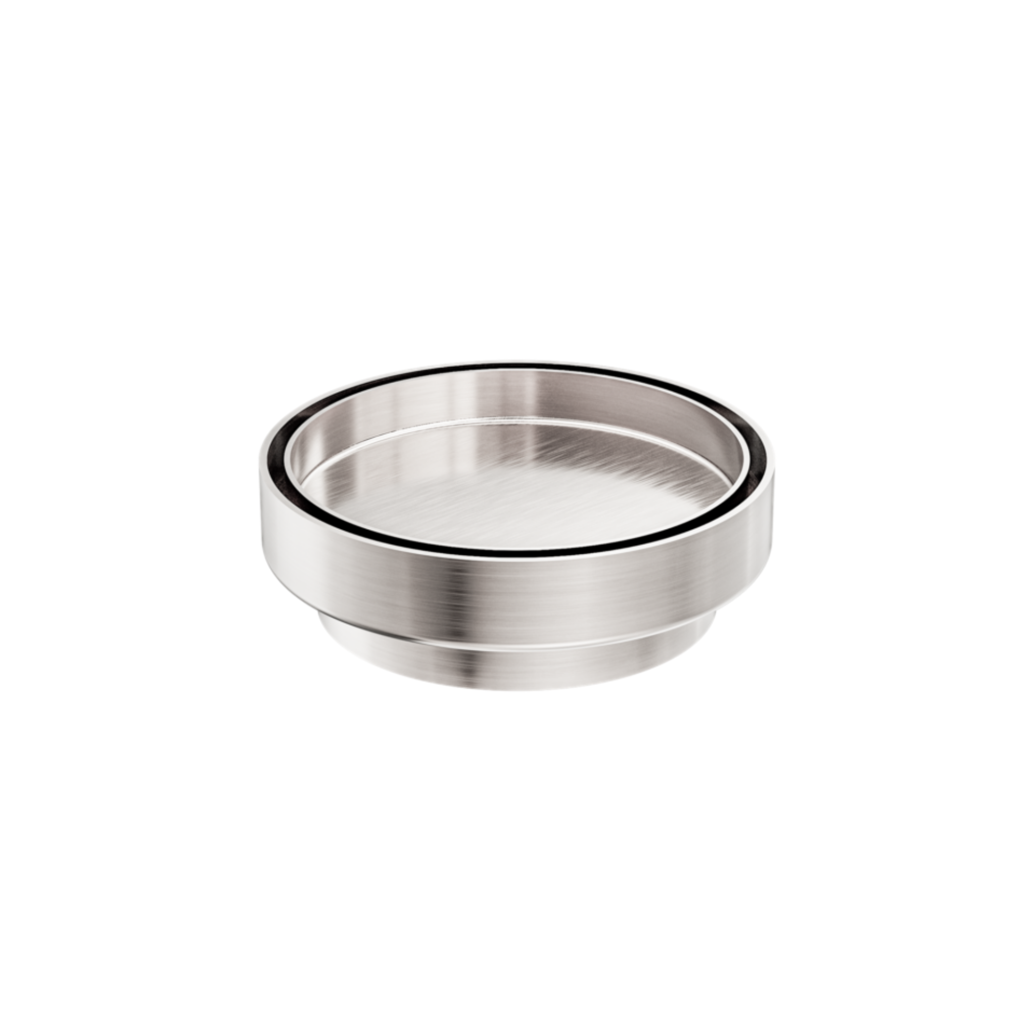 NERO TILE INSERT FLOOR WASTE ROUND BRUSHED NICKEL 130MM