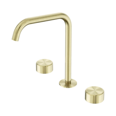 NERO SERENITY BATH/KITCHEN SET EDGE SPOUT WITH METAL HANDLE 270MM BRUSHED GOLD