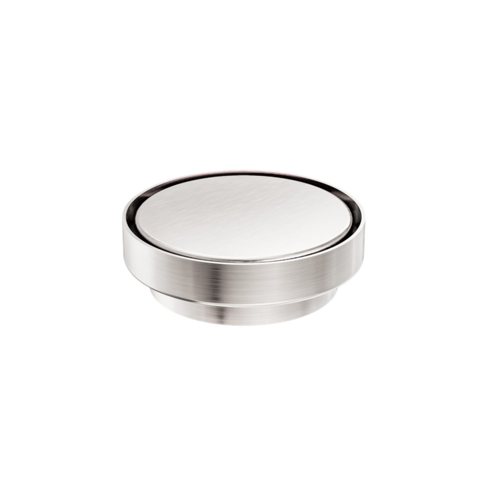 NERO TILE INSERT FLOOR WASTE ROUND BRUSHED NICKEL 130MM