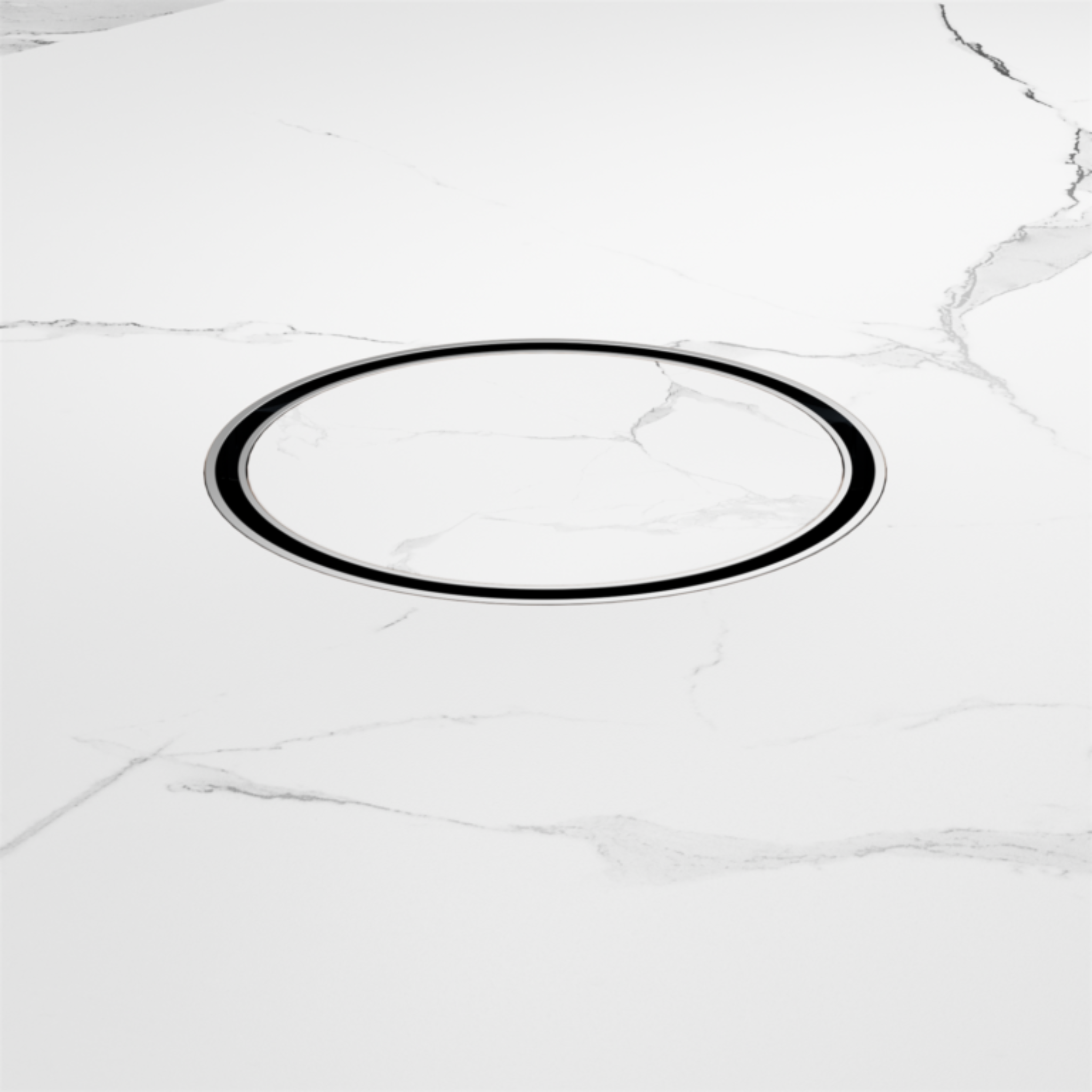 NERO TILE INSERT FLOOR WASTE ROUND BRUSHED NICKEL 130MM