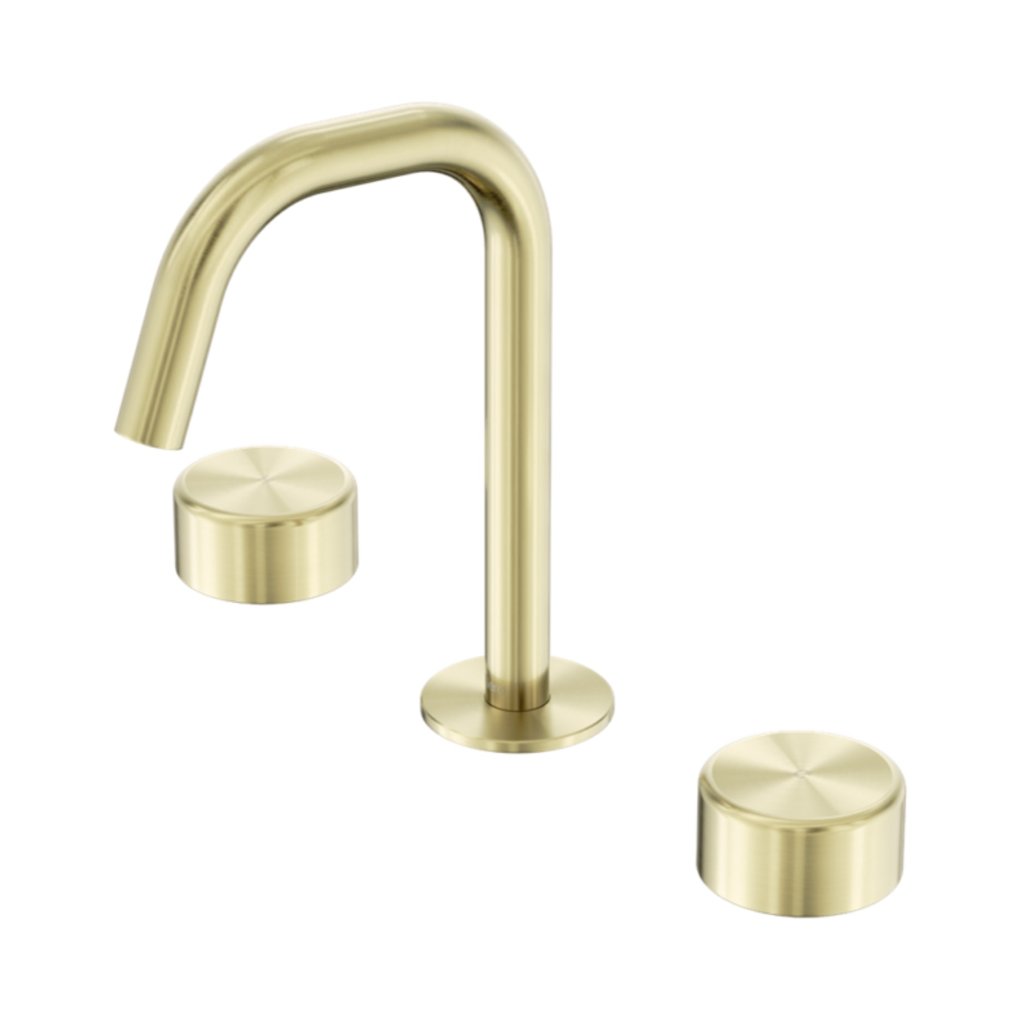 NERO SERENITY BASIN SET EDGE SPOUT WITH METAL HANDLE 210MM BRUSHED GOLD