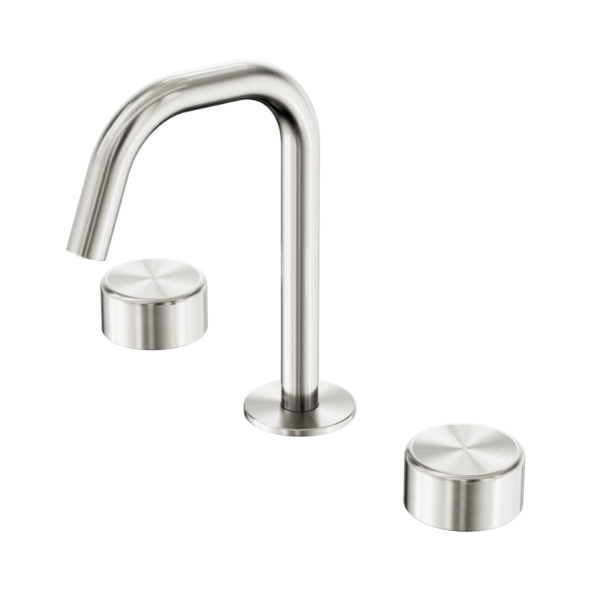 NERO SERENITY BASIN SET EDGE SPOUT WITH METAL HANDLE 210MM BRUSHED NICKEL