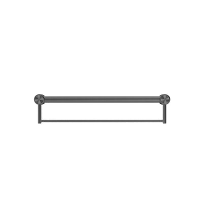 NERO MECCA CARE 32MM GRAB RAIL WITH TOWEL HOLDER  GUN METAL (AVAILABLE IN 300MM, 600MM AND 900MM)