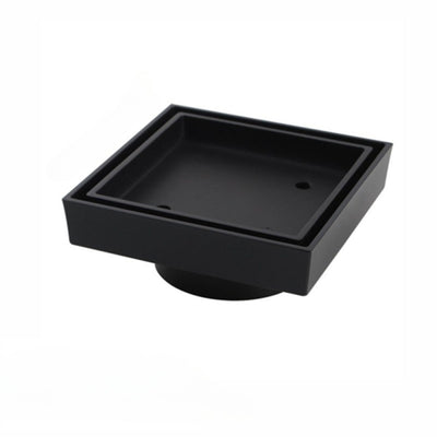 AQUAPERLA TILE INSERT SHOWER GRATE DRAIN BLACK 115MM