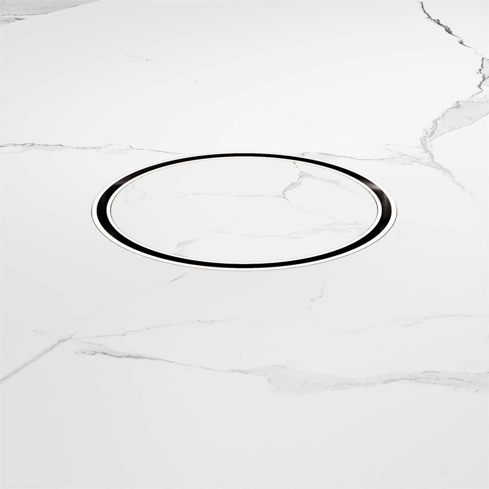 NERO TILE INSERT FLOOR WASTE ROUND CHROME 130MM
