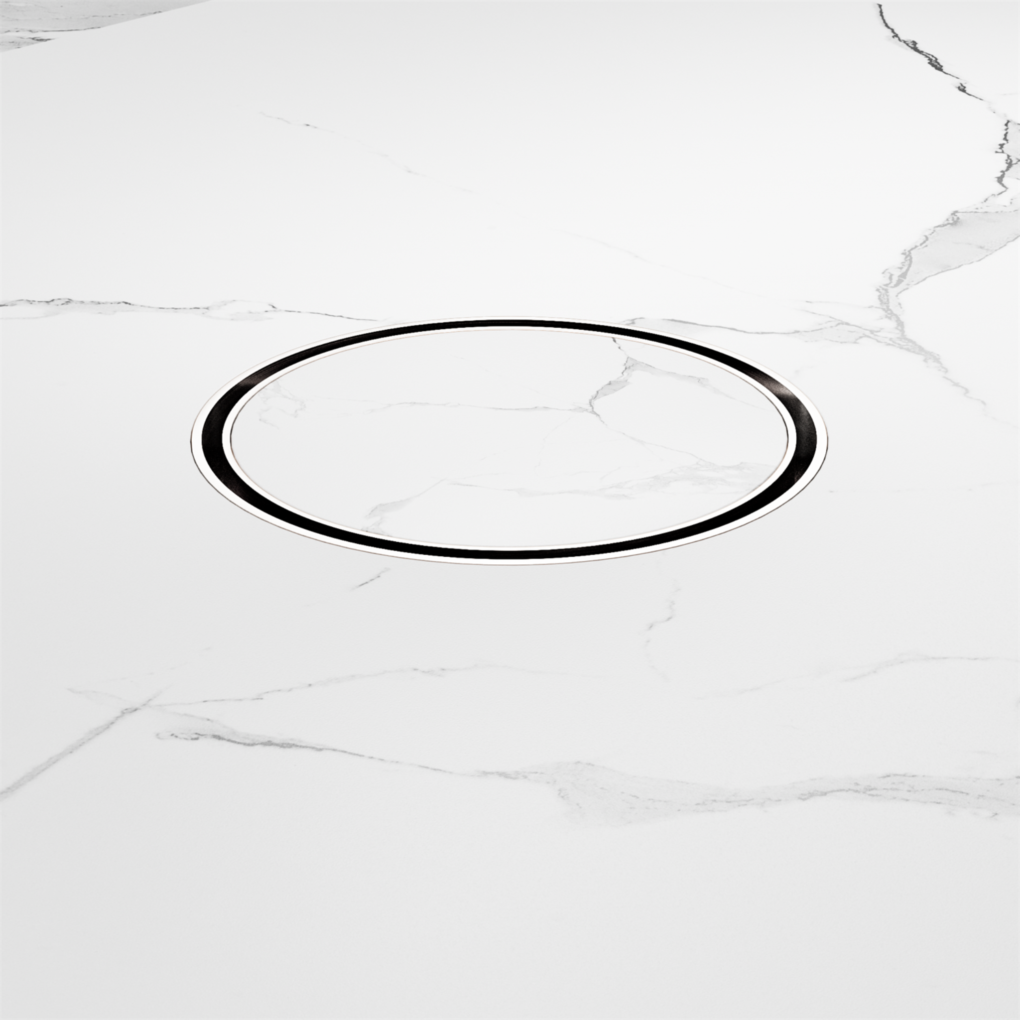 NERO TILE INSERT FLOOR WASTE ROUND CHROME 130MM