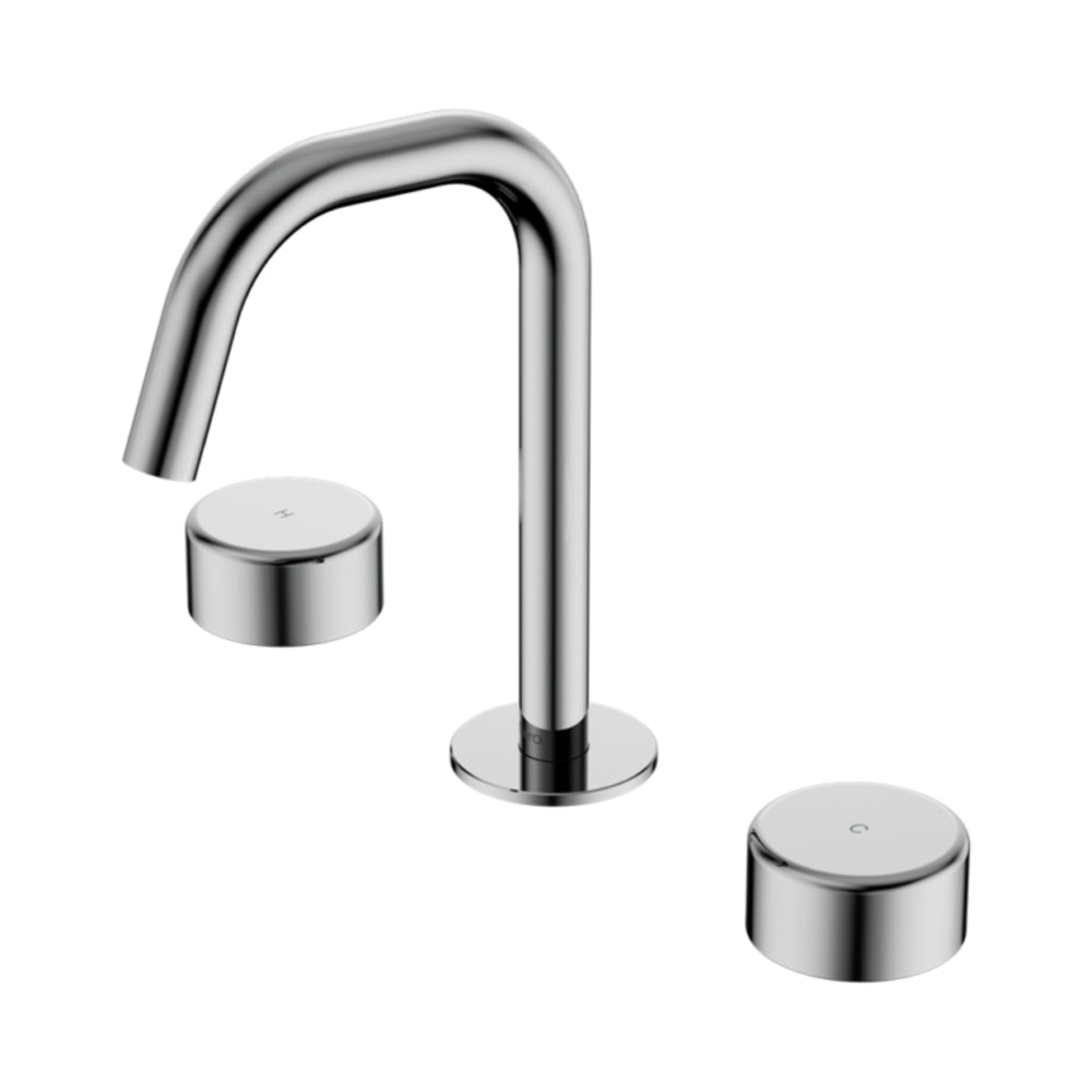 NERO SERENITY BASIN SET EDGE SPOUT WITH METAL HANDLE 210MM CHROME