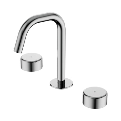 NERO SERENITY BASIN SET EDGE SPOUT WITH METAL HANDLE 210MM CHROME