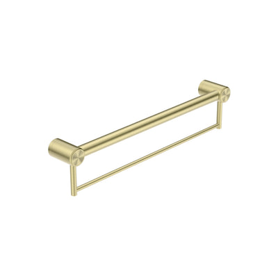 NERO MECCA CARE 32MM GRAB RAIL WITH TOWEL HOLDER BRUSHED GOLD (AVAILABLE IN 300MM, 600MM AND 900MM)