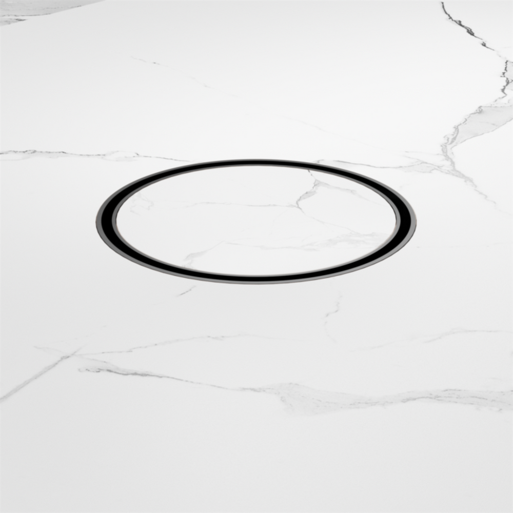NERO TILE INSERT FLOOR WASTE ROUND GUN METAL 130MM
