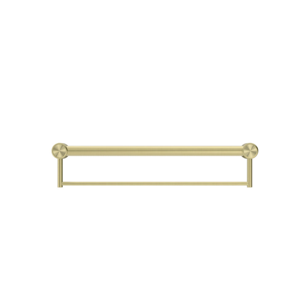 NERO MECCA CARE 32MM GRAB RAIL WITH TOWEL HOLDER BRUSHED GOLD (AVAILABLE IN 300MM, 600MM AND 900MM)