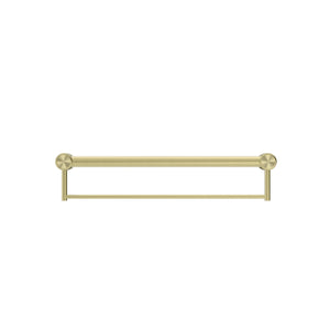 NERO MECCA CARE 32MM GRAB RAIL WITH TOWEL HOLDER BRUSHED GOLD (AVAILABLE IN 300MM, 600MM AND 900MM)