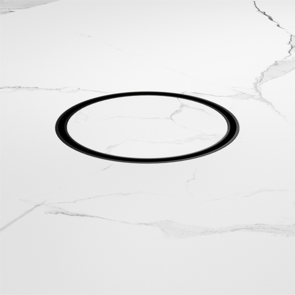NERO TILE INSERT FLOOR WASTE ROUND MATTE BLACK 130MM