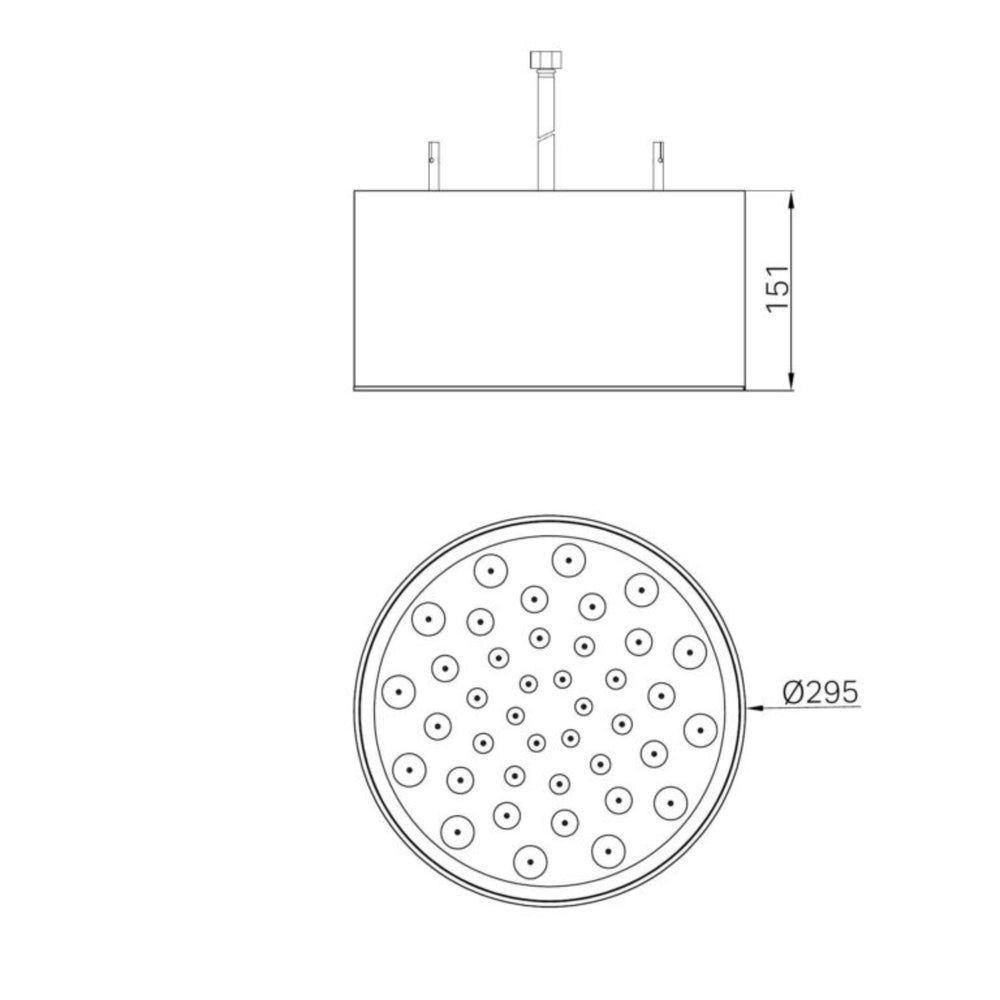 NERO SERENITY CEILING SHOWER HEAD 295MM BRUSHED GOLD