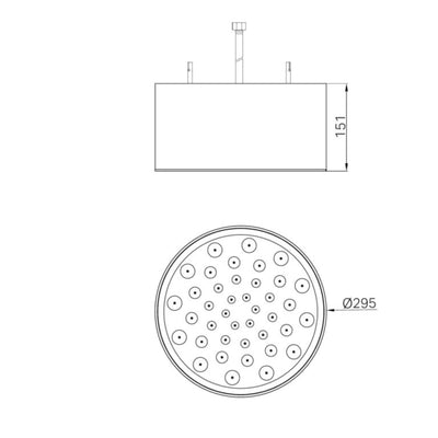 NERO SERENITY CEILING SHOWER HEAD 295MM BRUSHED BRONZE