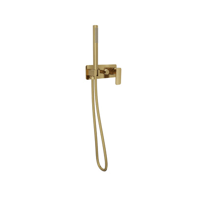 LINSOL ZIA WALL MIXER WITH HAND SHOWER BRUSHED BRASS