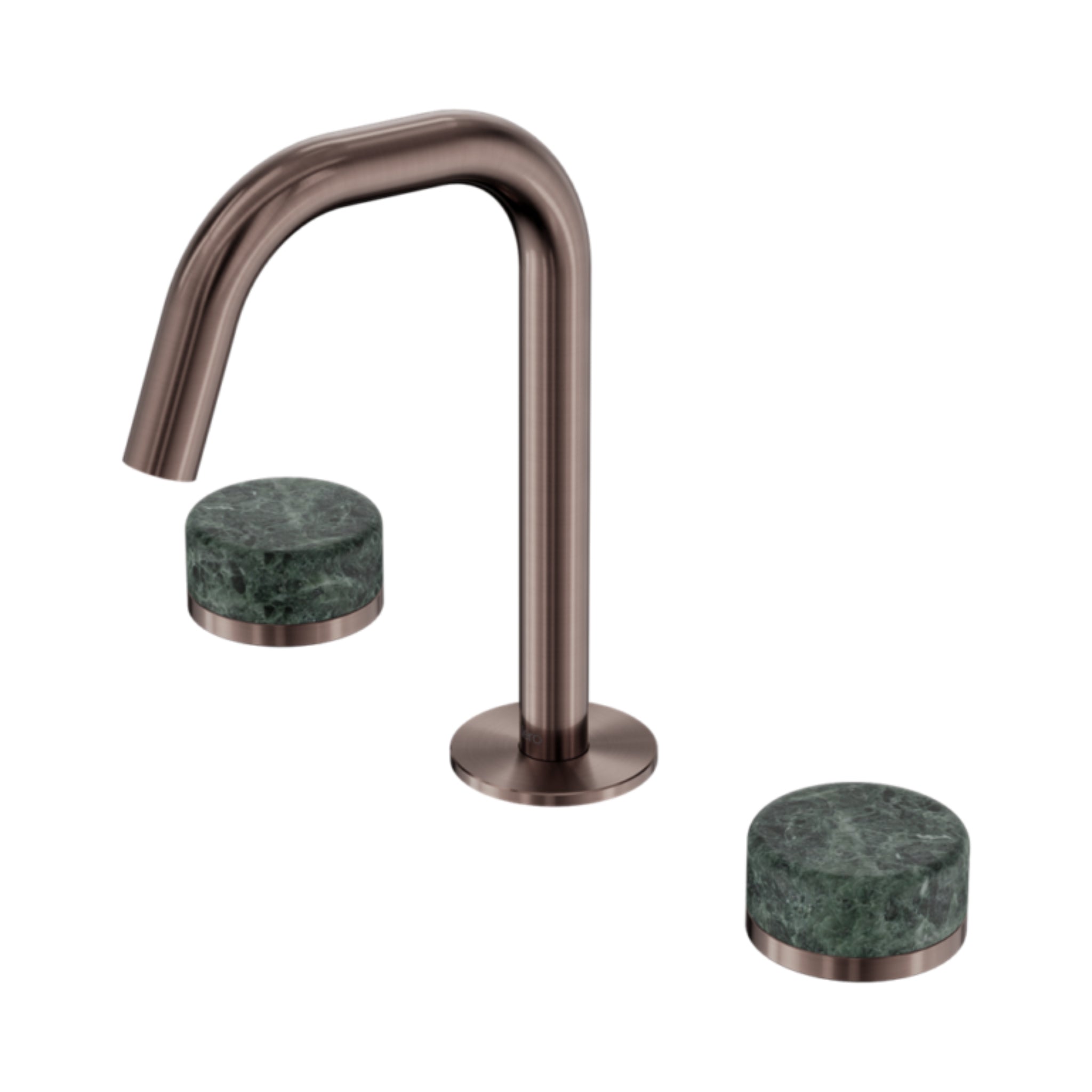 NERO SERENITY BASIN SET EDGE SPOUT WITH VERDE ALPI HANDLE 210MM BRUSHED BRONZE