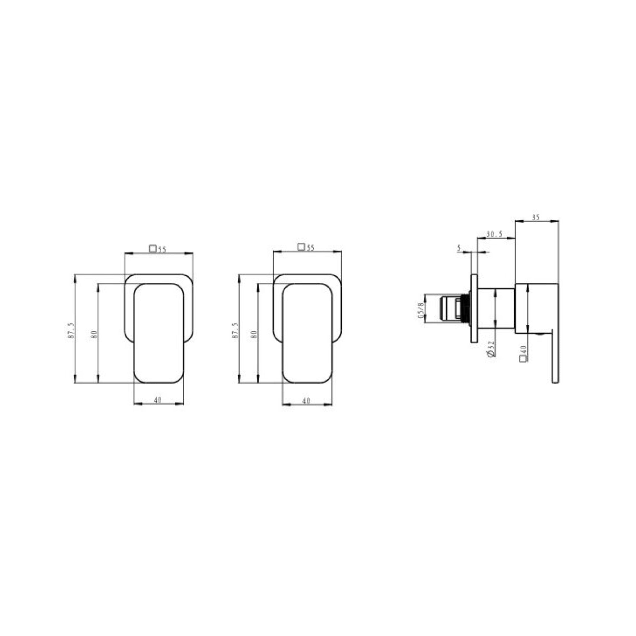 LINSOL ZIA WALL TOP ASSEMBLIES BRUSHED BRASS