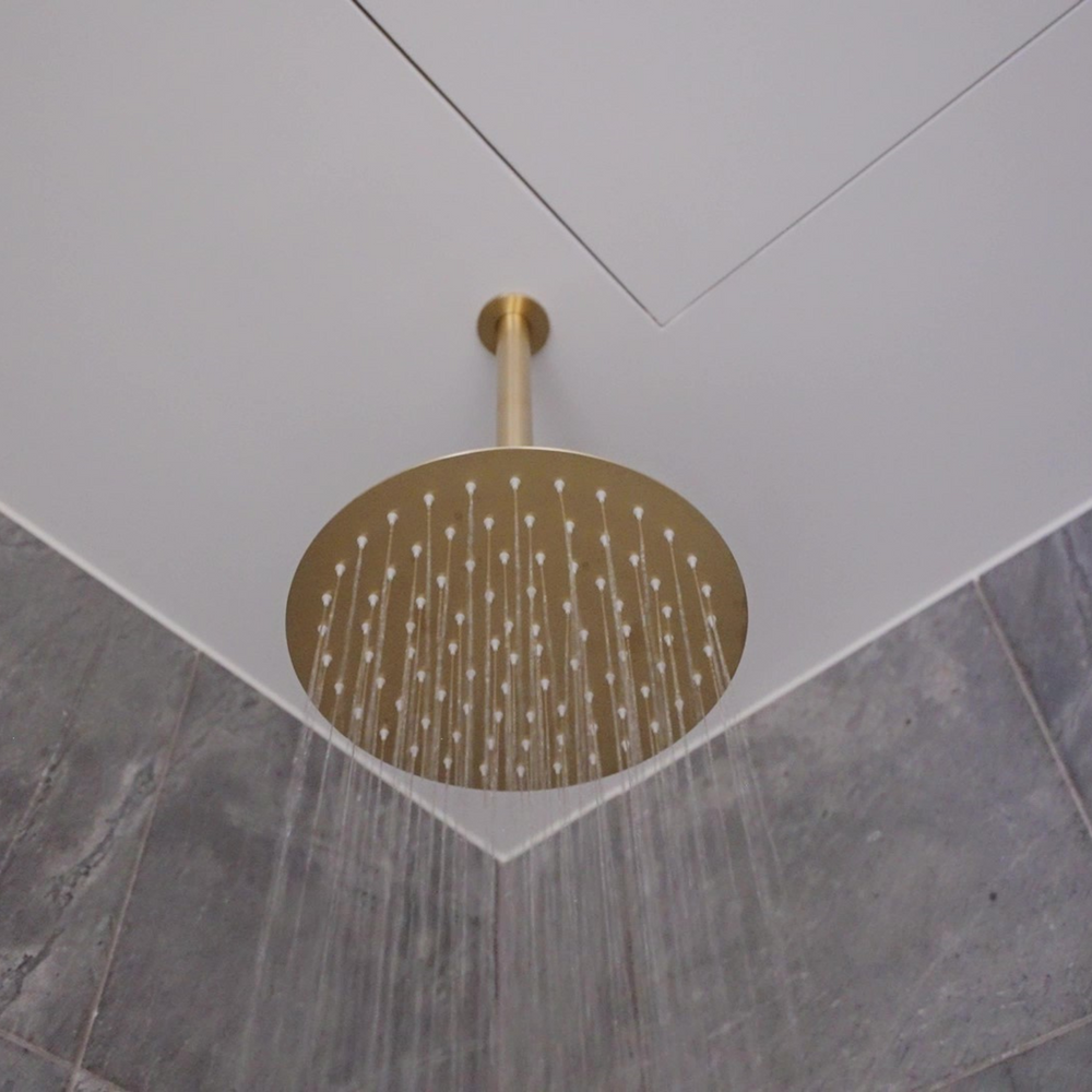 NERO ROUND CEILING SHOWER ARM BRUSHED GOLD (AVAILABLE IN 100MM AND 300MM)
