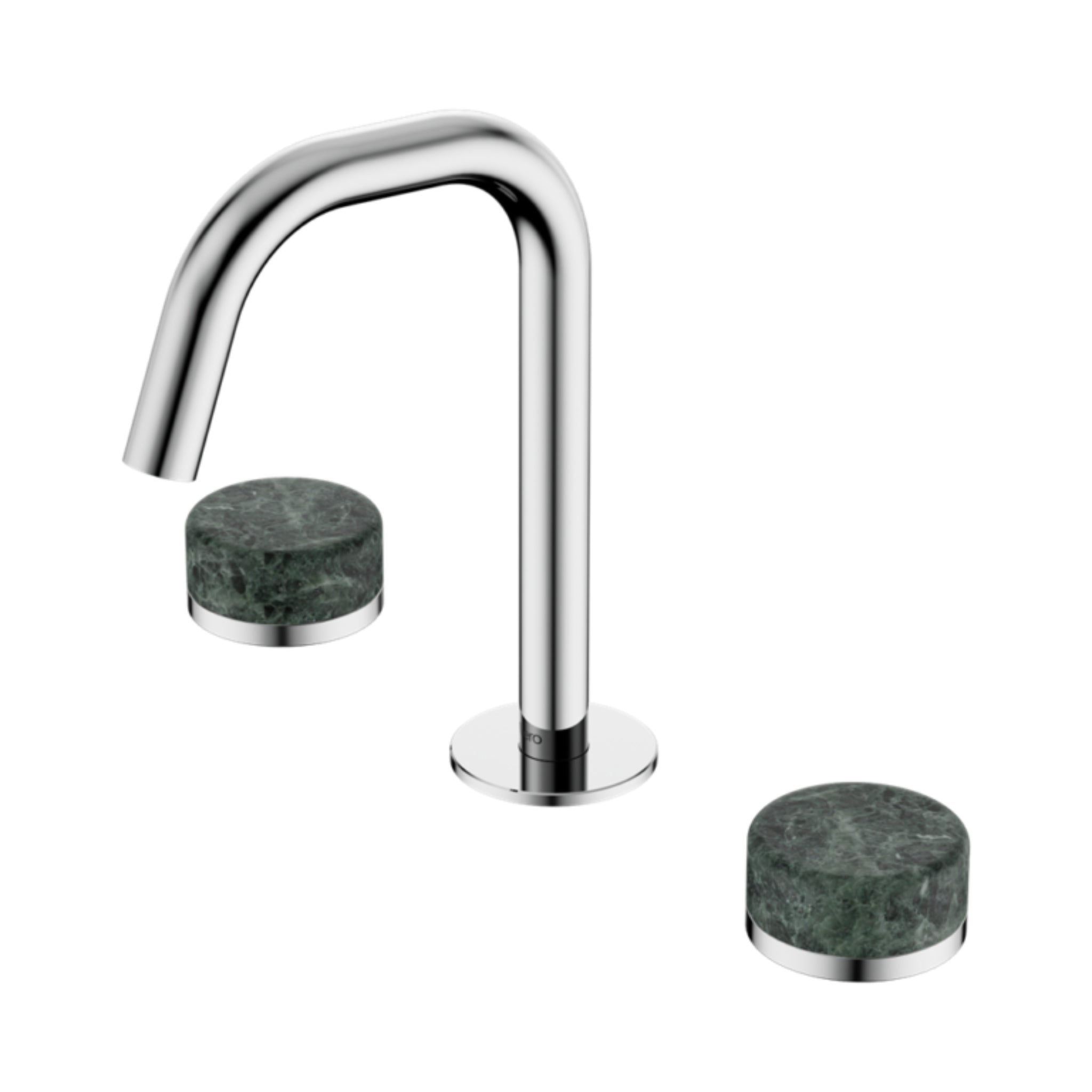 NERO SERENITY BASIN SET EDGE SPOUT WITH VERDE ALPI HANDLE 210MM CHROME