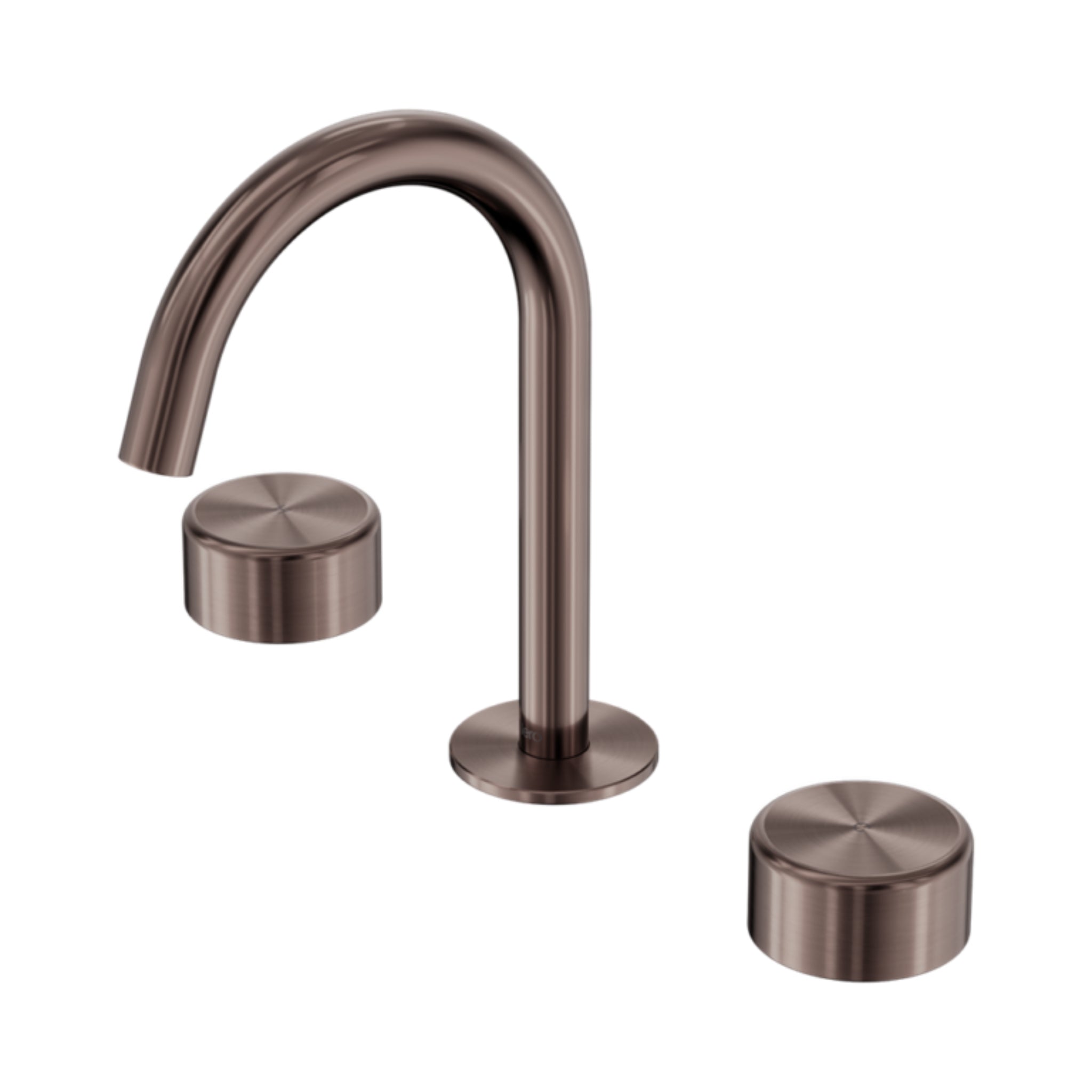 NERO SERENITY BASIN SET ARC SPOUT WITH METAL HANDLE 210MM BRUSHED BRONZE