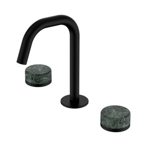 NERO SERENITY BASIN SET EDGE SPOUT WITH VERDE ALPI HANDLE 210MM MATTE BLACK